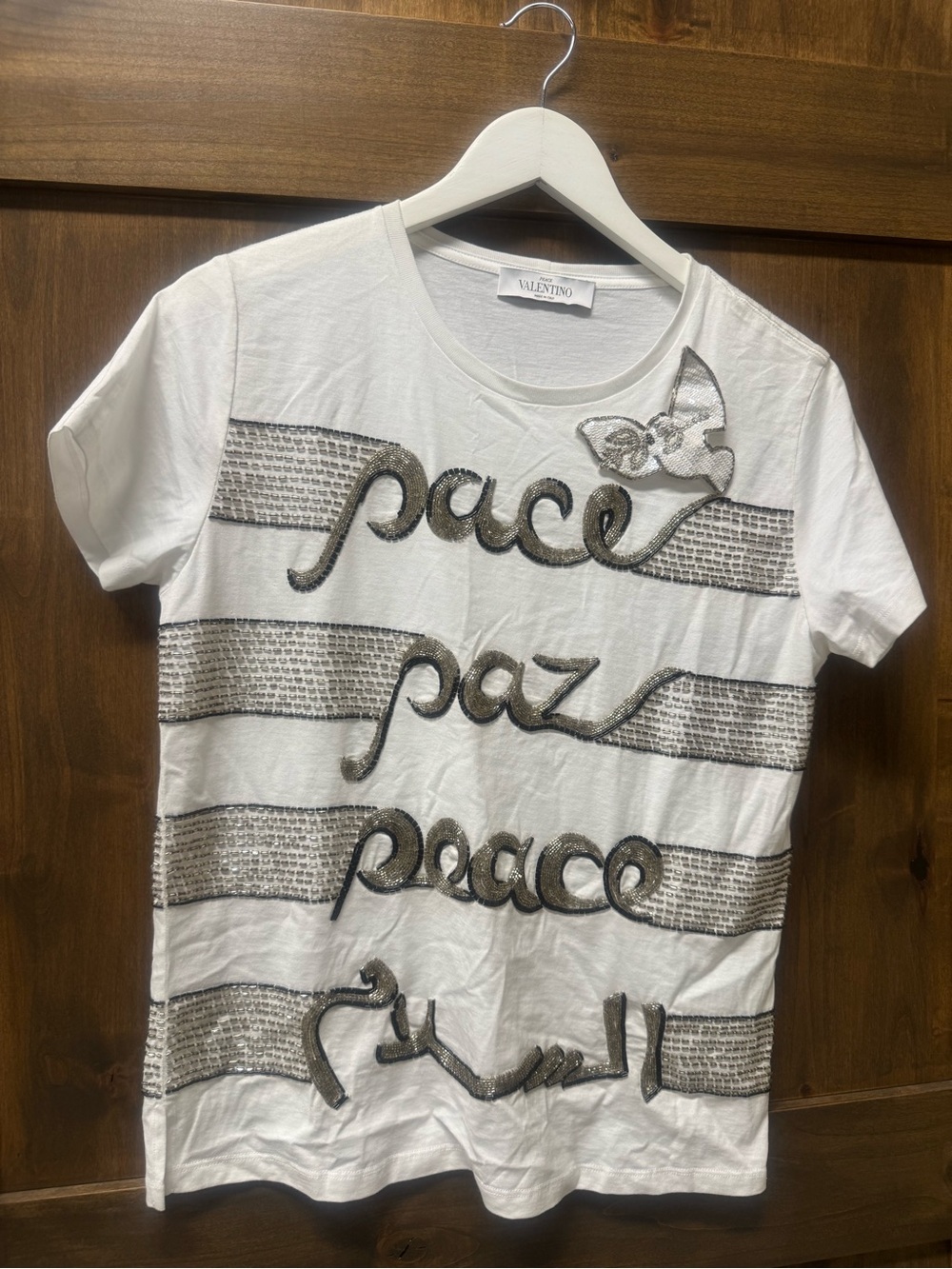 Valentino White 'Peace' Graphic Tee | NWT l S/M
